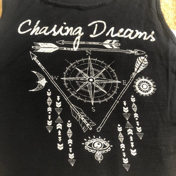 Kali Reve "Chasing Dreams" Black Flow Tank Top Sz. - Picture 2 of 4
